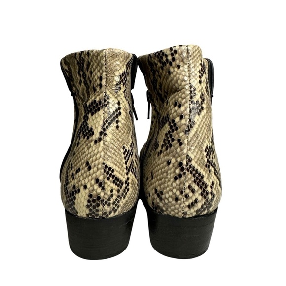 Artisan by Zigi Lissa Snakeskin Embossed Leather Ankle Bootie boots shoes 6 - Picture 5 of 11